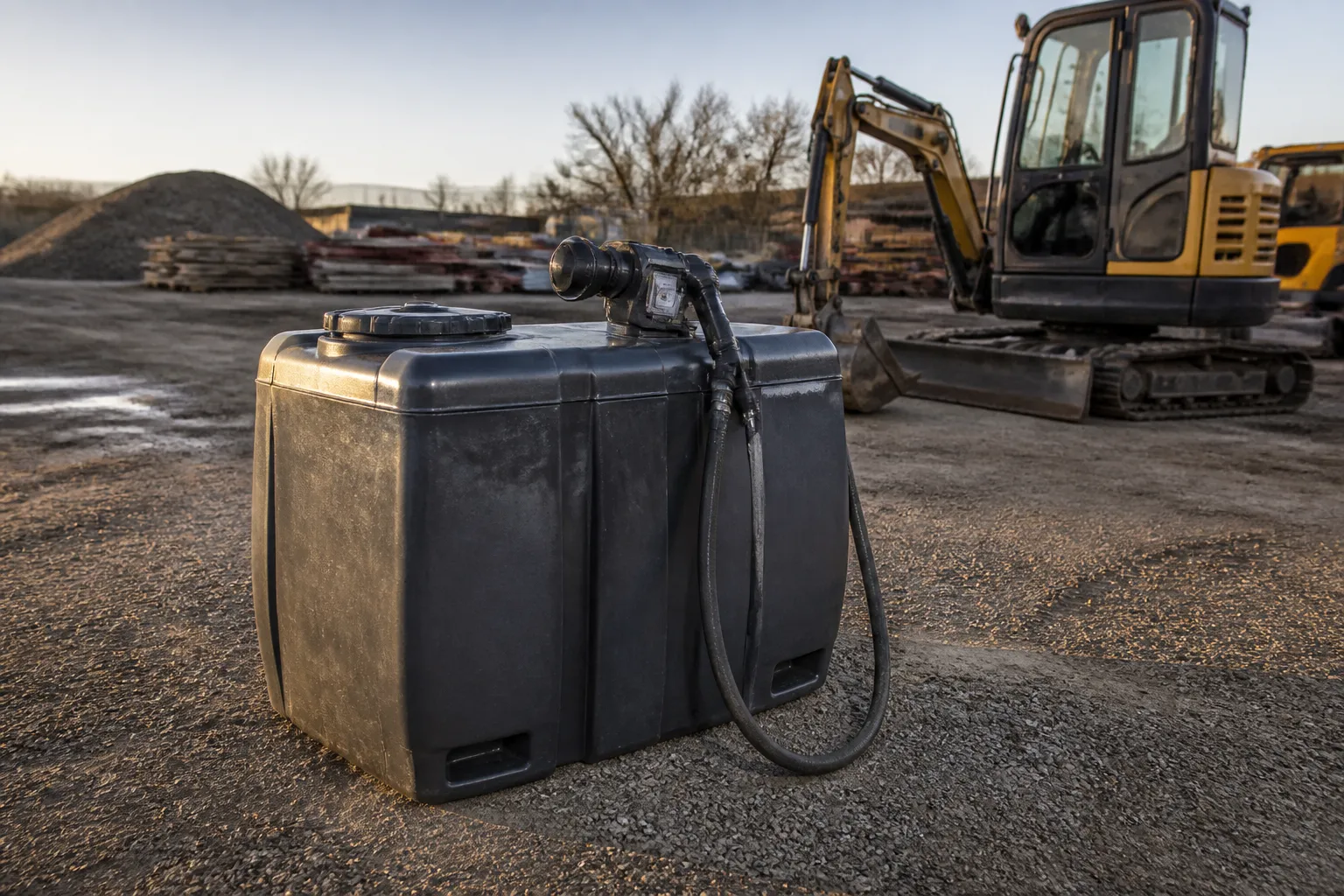 Engin de chantier et ravitaillement en gazole non routier