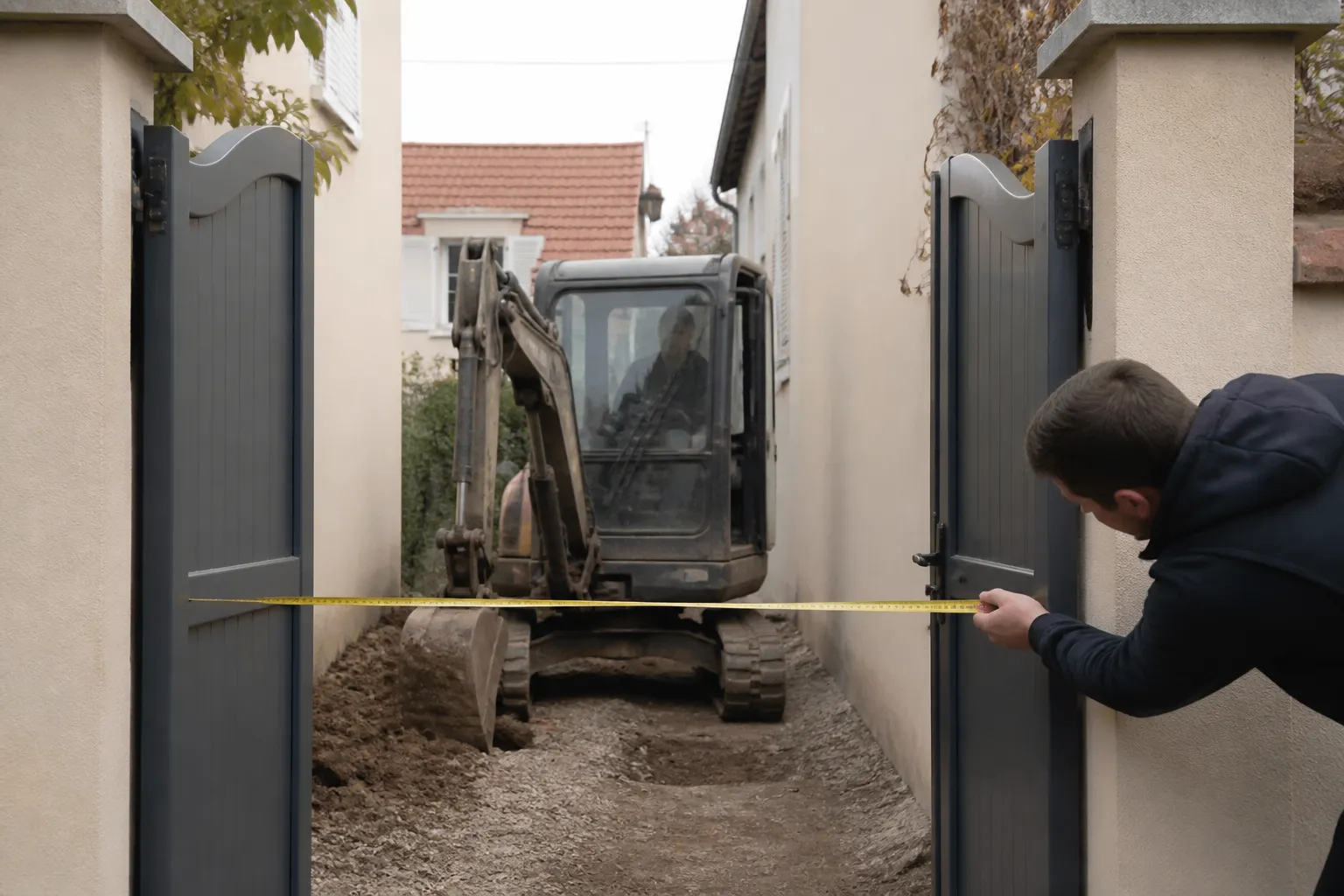 Préparation d'accès avant location d'une micro-pelle