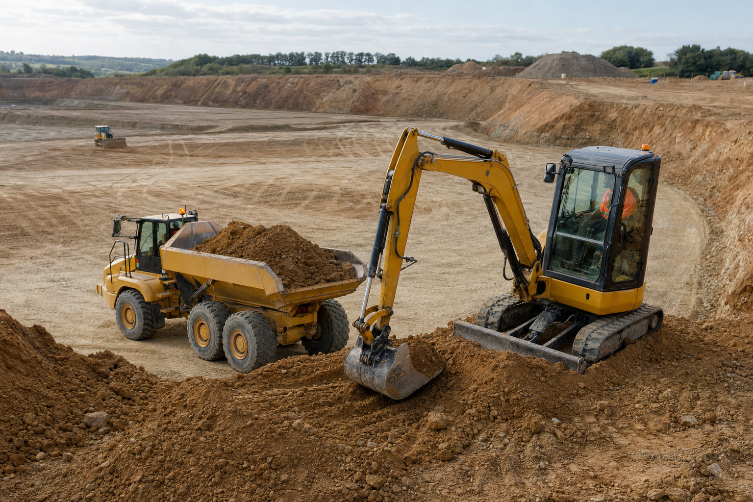 Plateforme terrassement 21 jours — mini-pelle 5 t et dumper Torcy